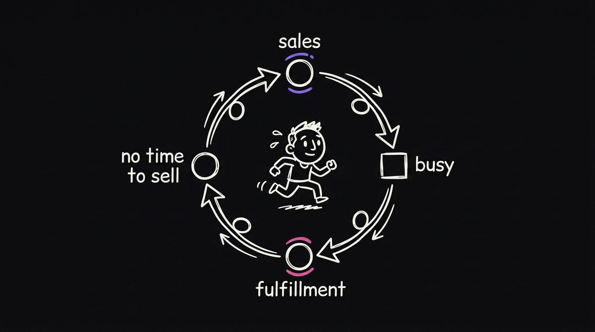 The sales to fulfillment loop the founder is stuck running in