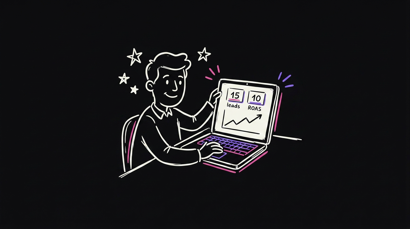 A business owner logging into a clean dashboard with number tiles and a chart